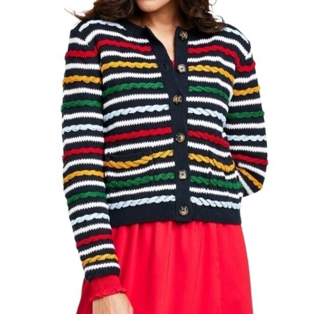 La Ligne Multicolor Striped Cardigan
